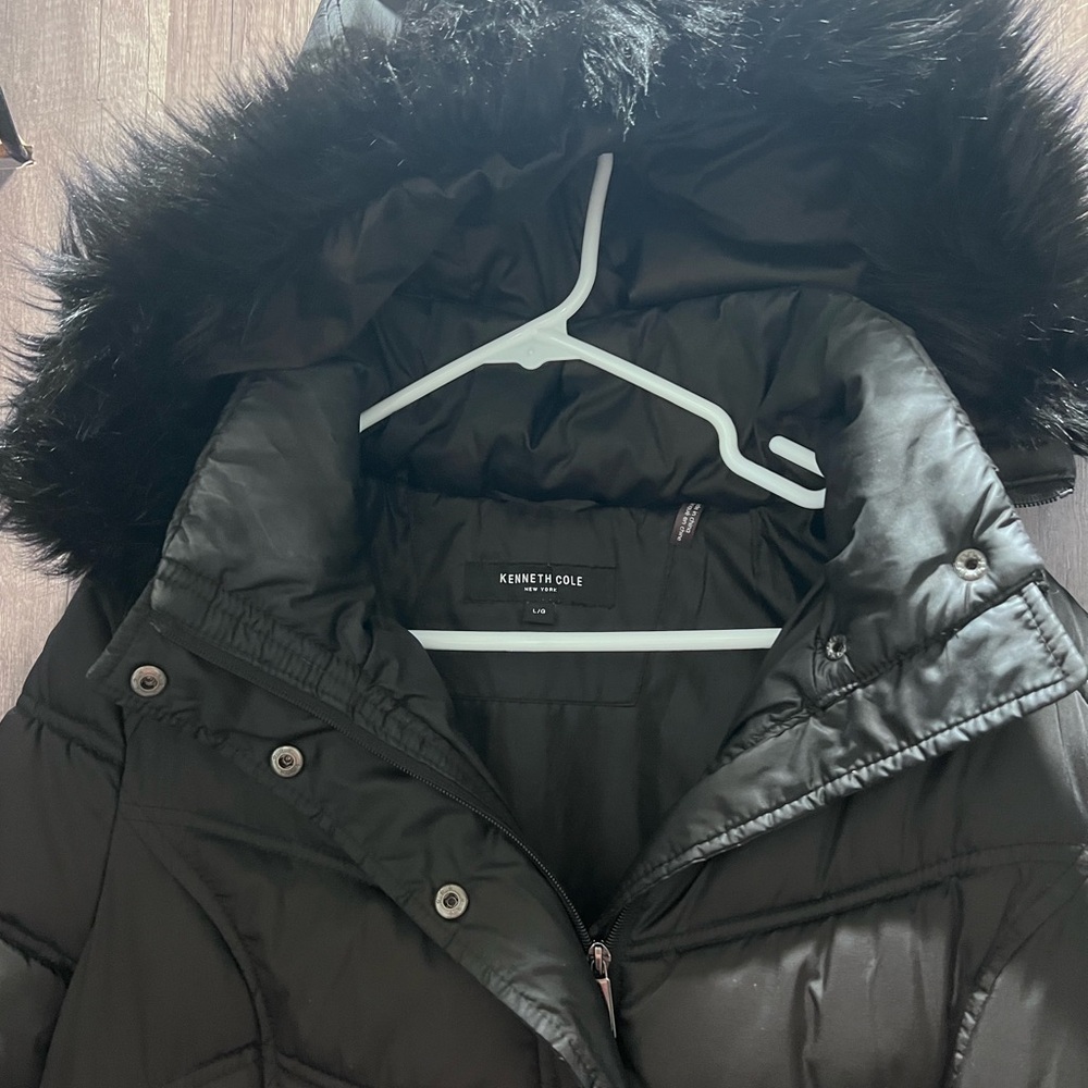 Kenneth Cole New York Women's Chevron Quilted Jacket - Black Size Large - Picture 4 of 10